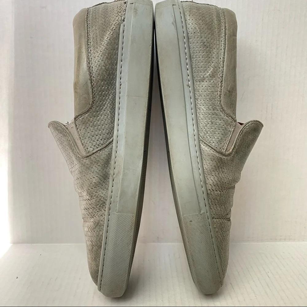 Aquatalia Italian Woven Leather Slip On Shoes